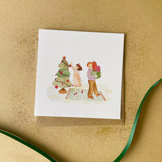 Postal Ilustrado Natal a dois